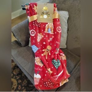 Holiday Gingerbread Throw Blanket-NWT